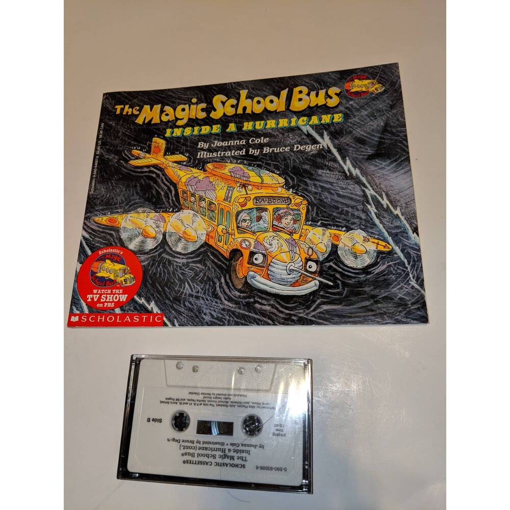 Vintage The Magic School Bus Inside A Hurricane Book Cassette Tape Scholastic